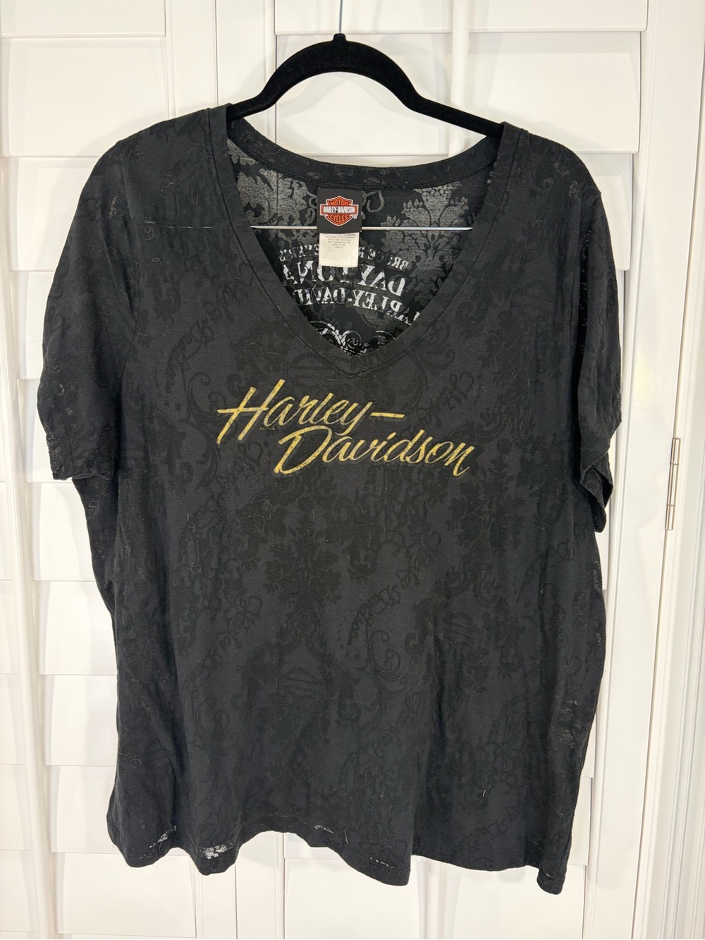 Harley-Davidson® Biker Chick Black V-Neck Tee (2X)